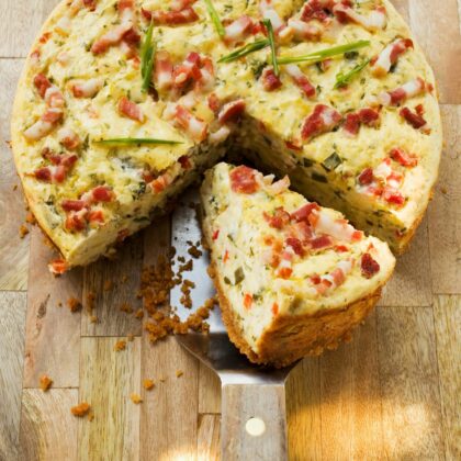 Quiche lardons & poireaux